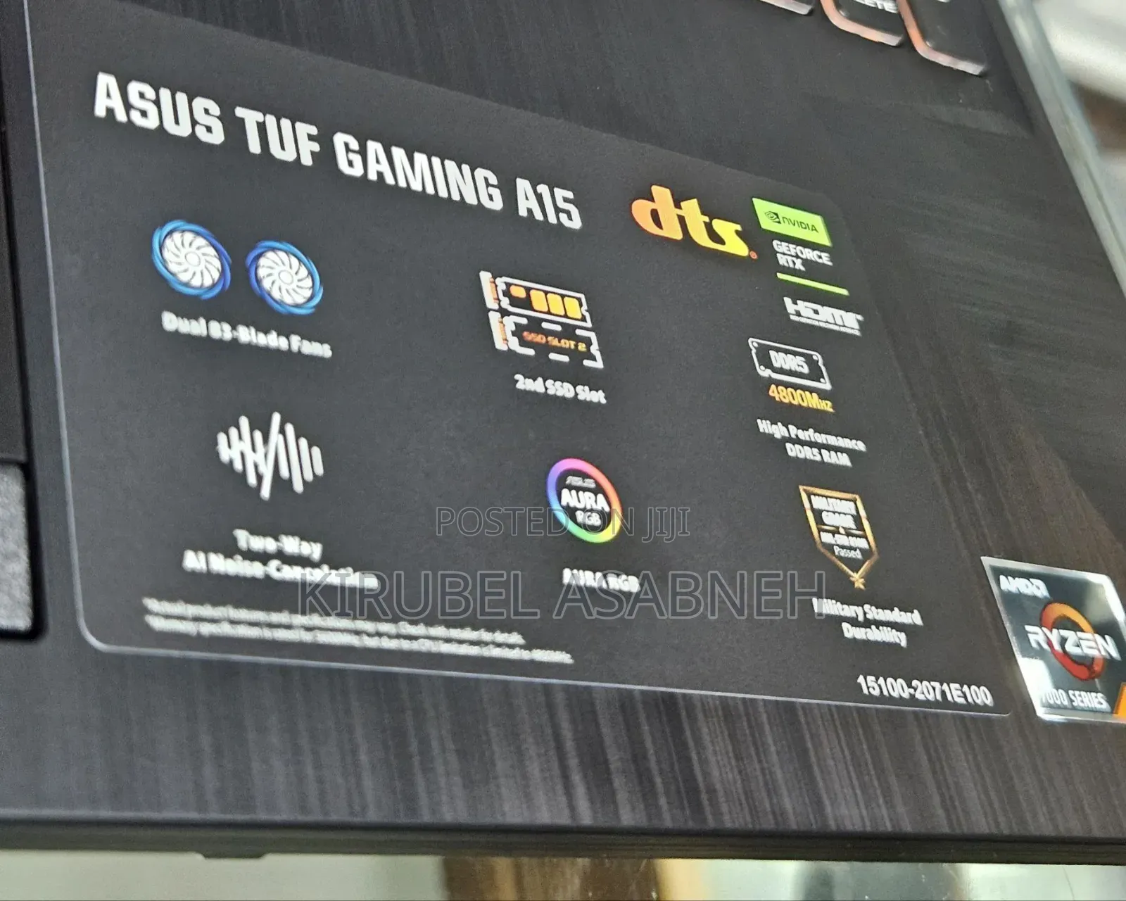 New Laptop Asus TUF Gaming A15 8GB AMD Ryzen 7 SSD 512GB