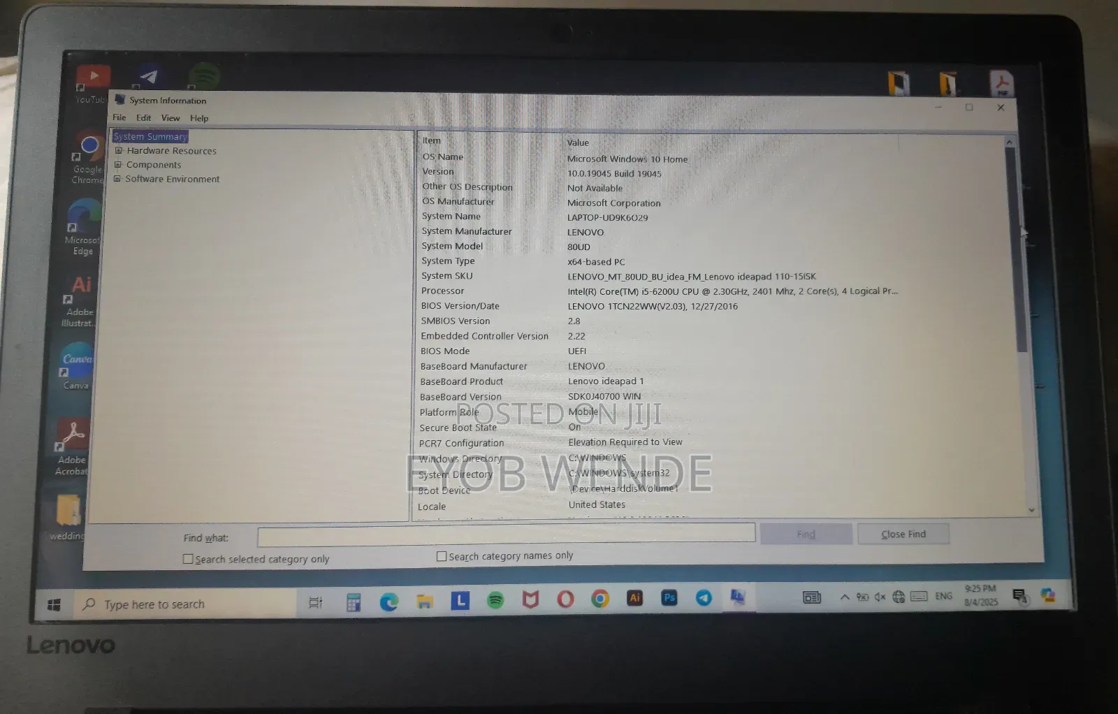 Laptop Lenovo IdeaPad 110 8GB Intel Core I5 HDD 1T