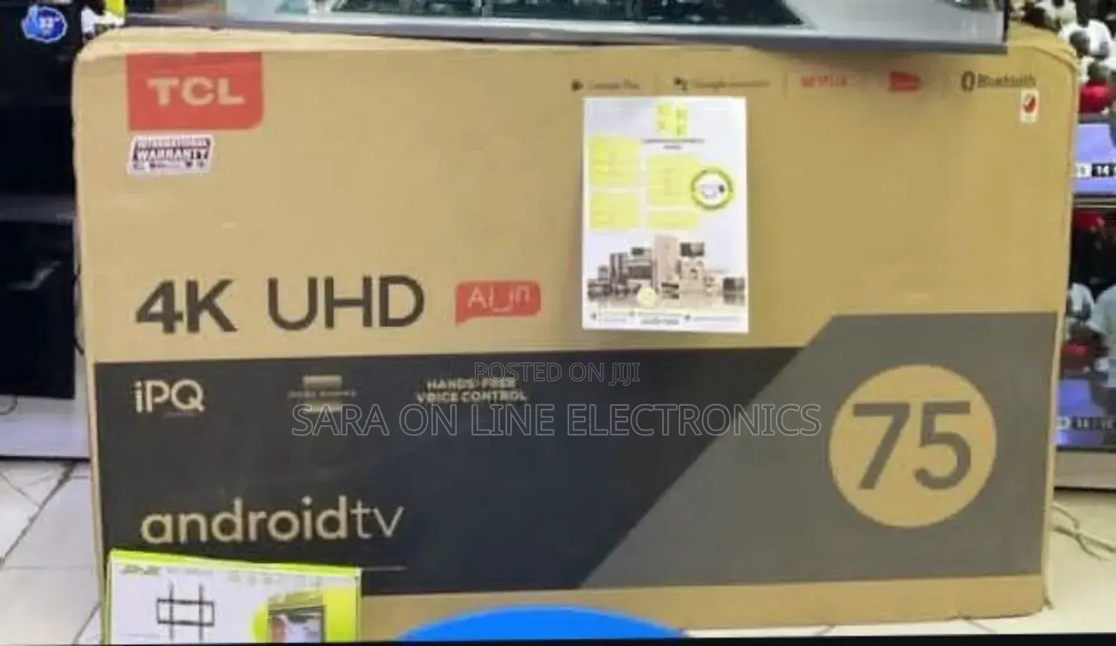 ♤Tcl 75" Uhd Tv New Model >>5year Warranty