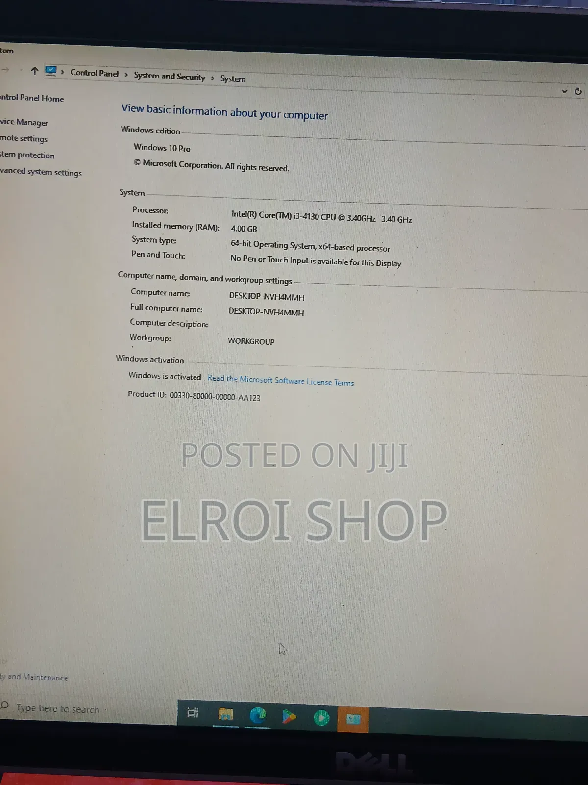 Desktop Computer Dell OptiPlex 3020 4GB Intel Core i3 HDD 500GB