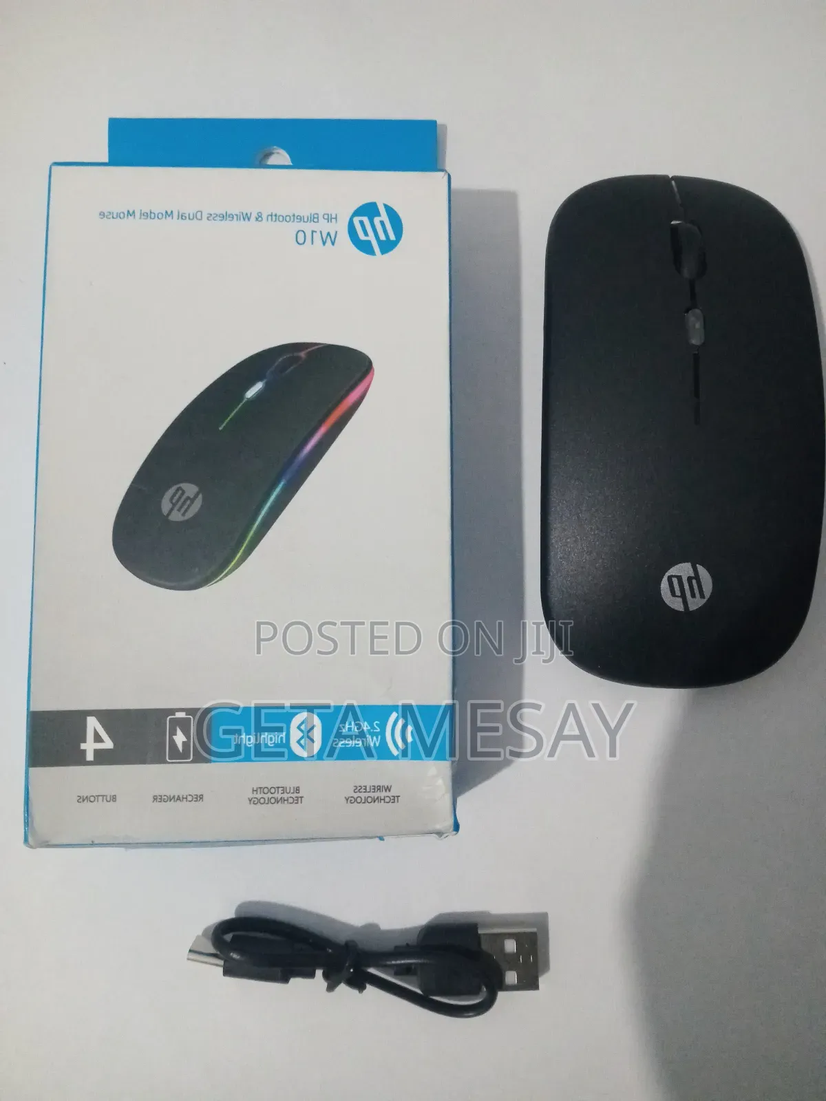 Hp W10 Bluetooth 2.4ghz Wireless Dual Mode Rechargeable Mouse