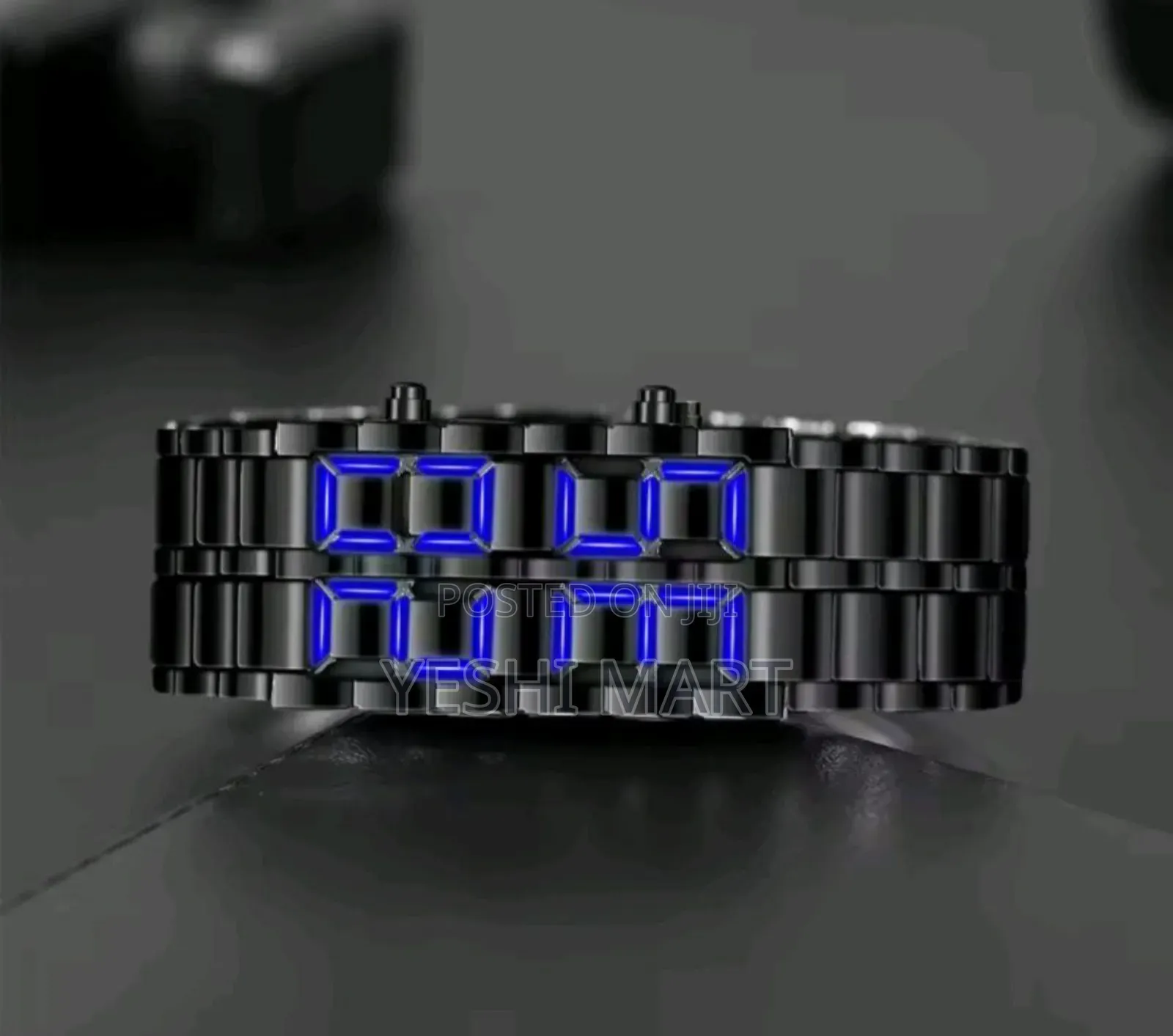 Men's Black Multifunctional Personalized Led Strap Watch