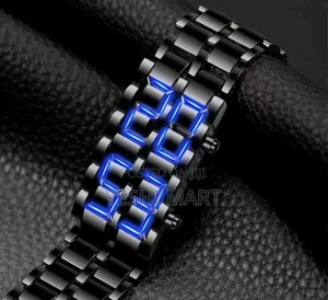 Men's Black Multifunctional Personalized Led Strap Watch