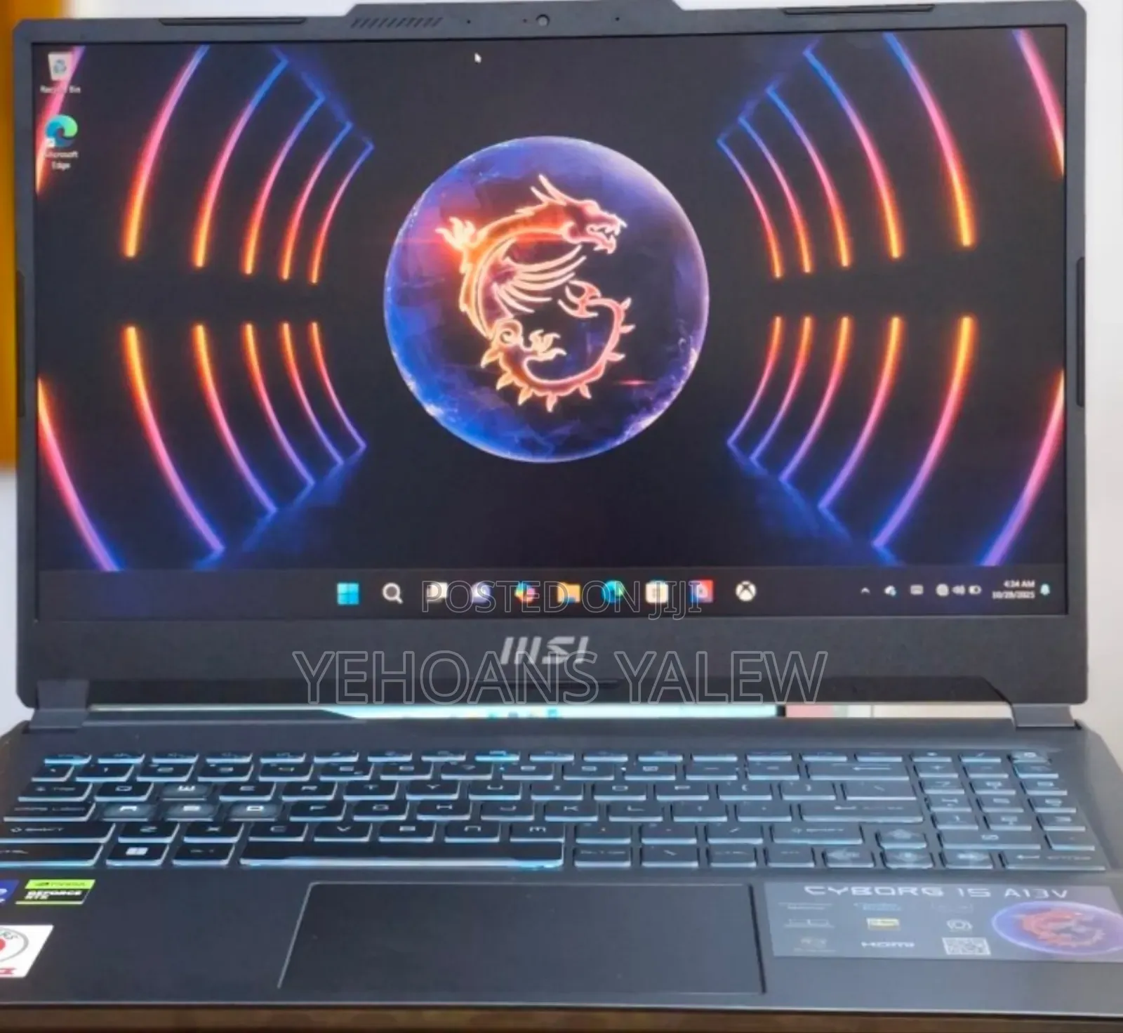 New Laptop MSI Cyborg 15 16GB Intel Core i7 SSD 512GB