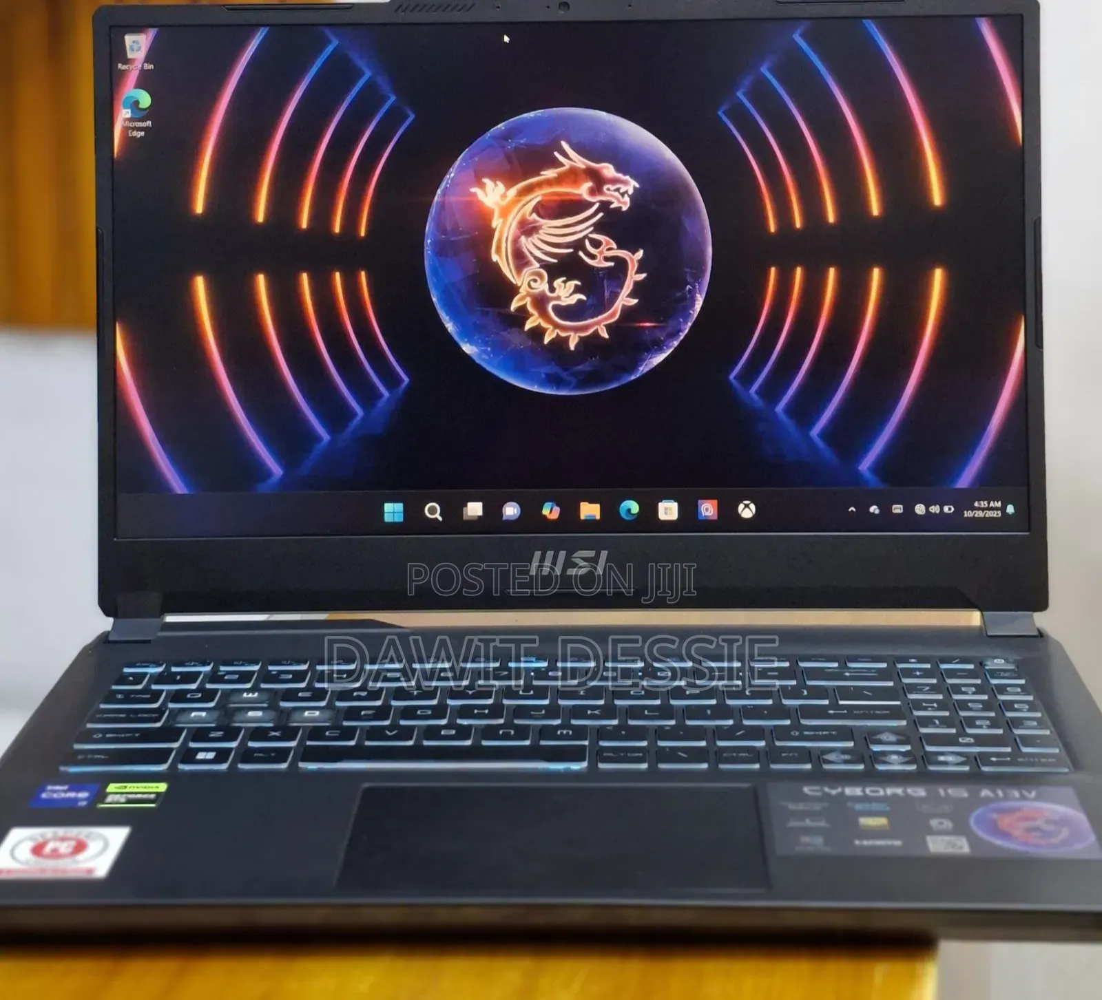 New Laptop MSI Cyborg 15 16GB Intel Core I7 SSD 512GB