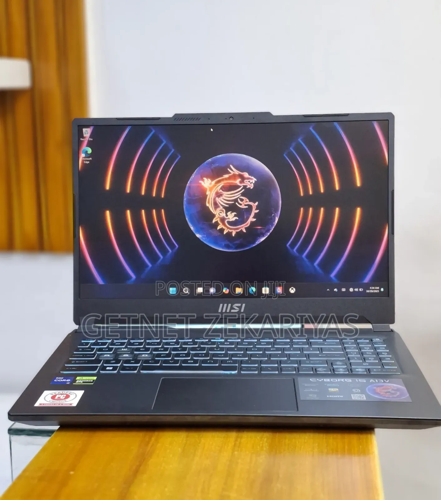 New Laptop MSI Cyborg 15 16GB Intel Core I7 SSD 512GB