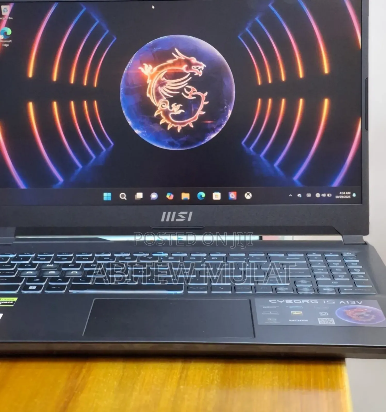 New Laptop MSI Cyborg 15 16GB Intel Core I7 SSD 512GB