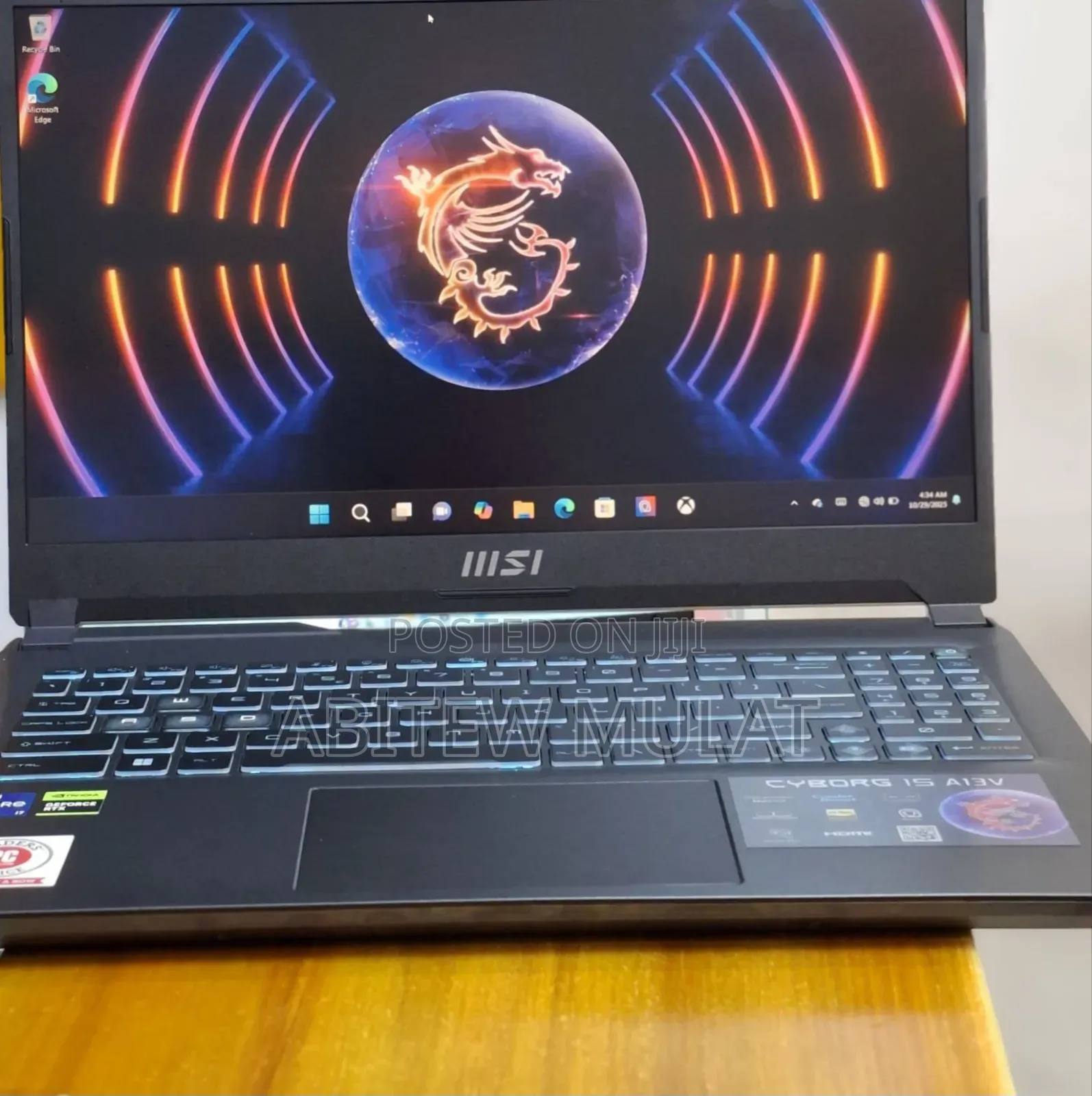 New Laptop MSI Cyborg 15 16GB Intel Core I7 SSD 512GB