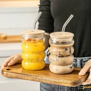 Photo - Glass Drinking Mug With Straw