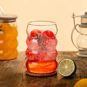 Glass Drinking Mug With Straw