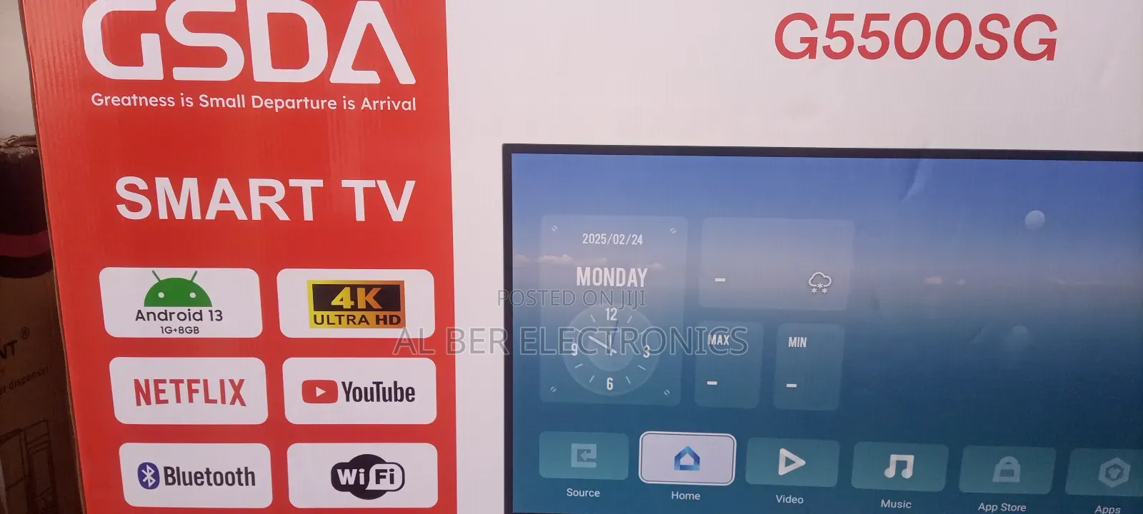 Gsda 55 Inch Doble Glass Uhd Smart Android 13