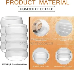  Glass Drinking Mug With Straw