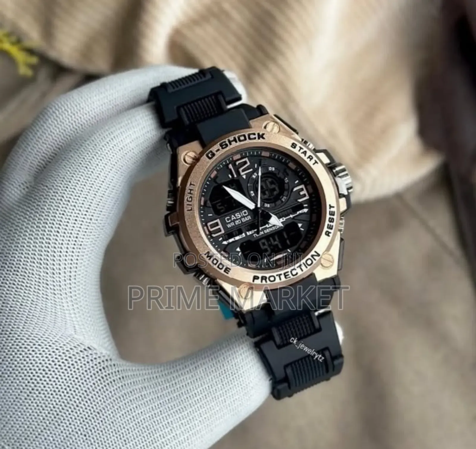 Casio G-Shock Watch Black Band With Black Gold Case