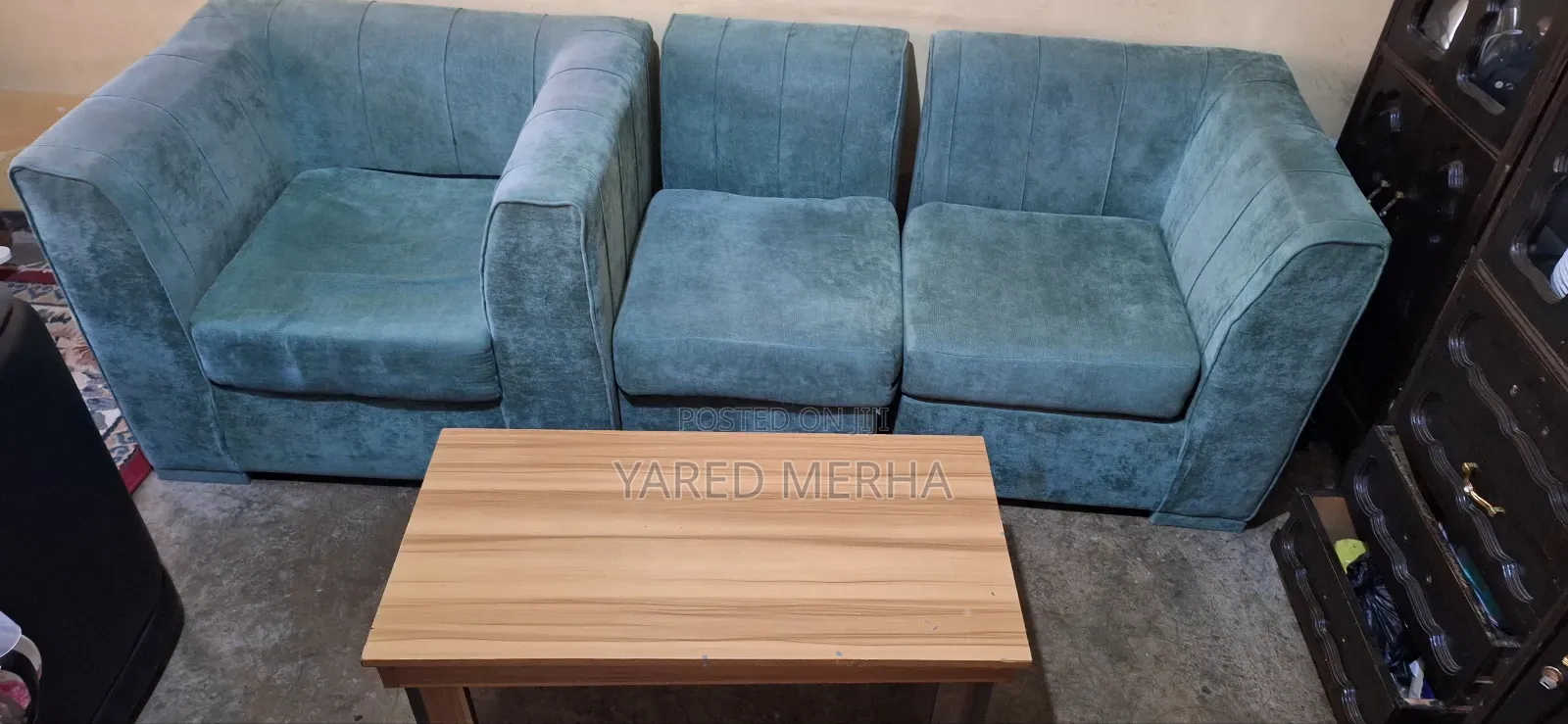 Three (3) Couchs and Simple Table