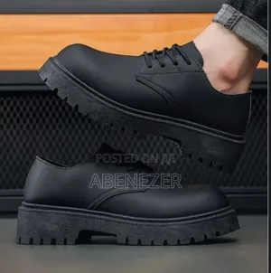 Photo - Black Derby Shoes High Quality Leather Shoes