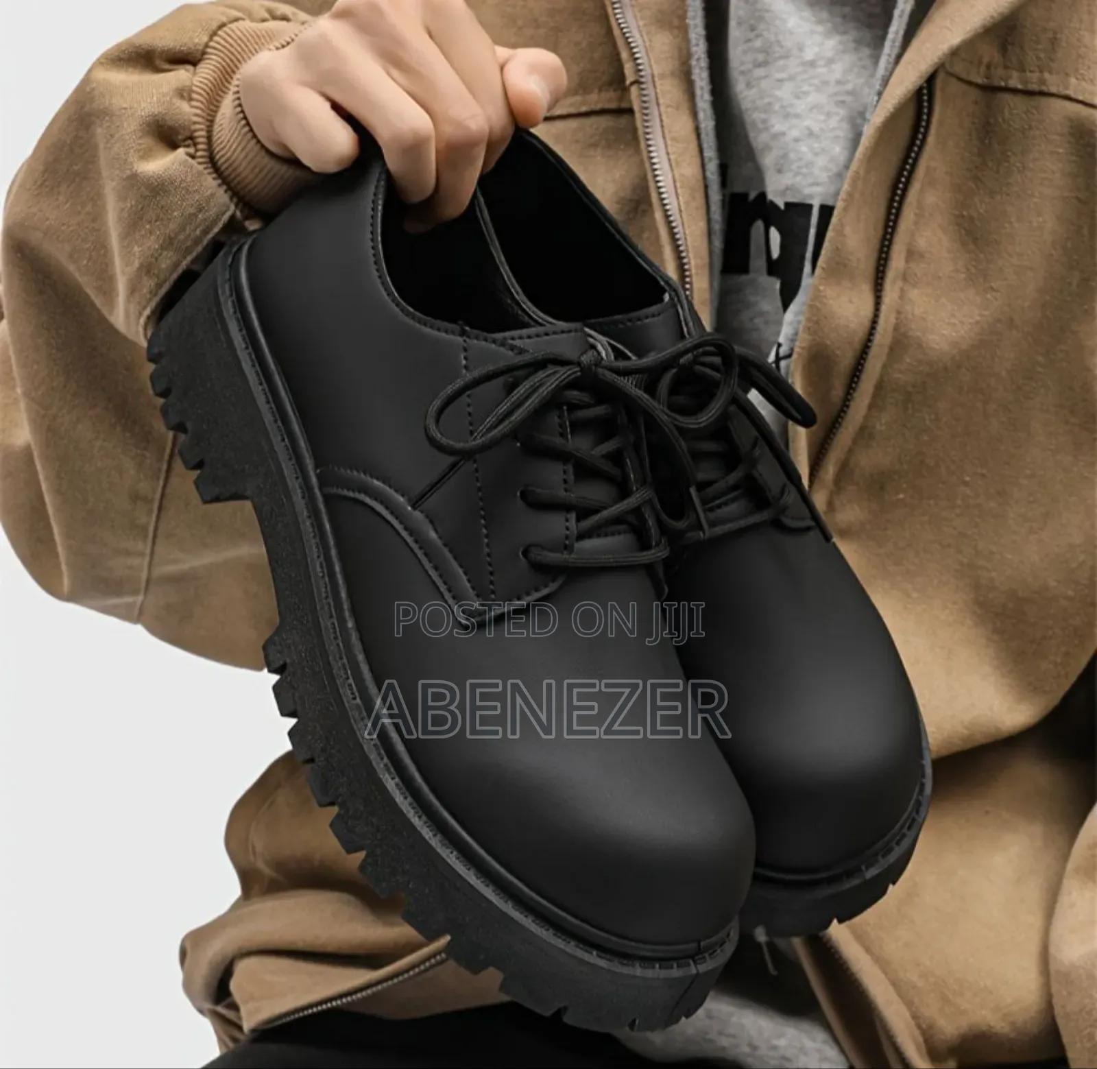 Black Derby Shoes High Quality Leather Shoes