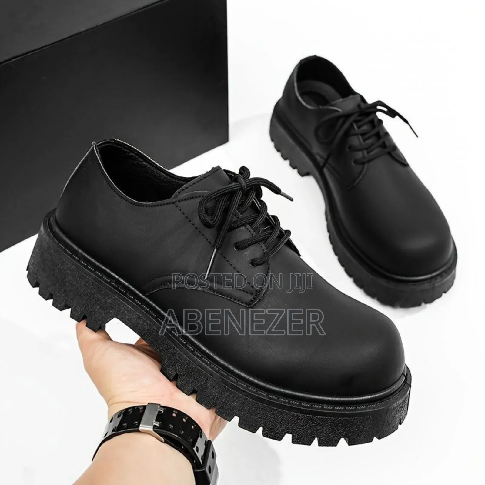Black Derby Shoes High Quality Leather Shoes