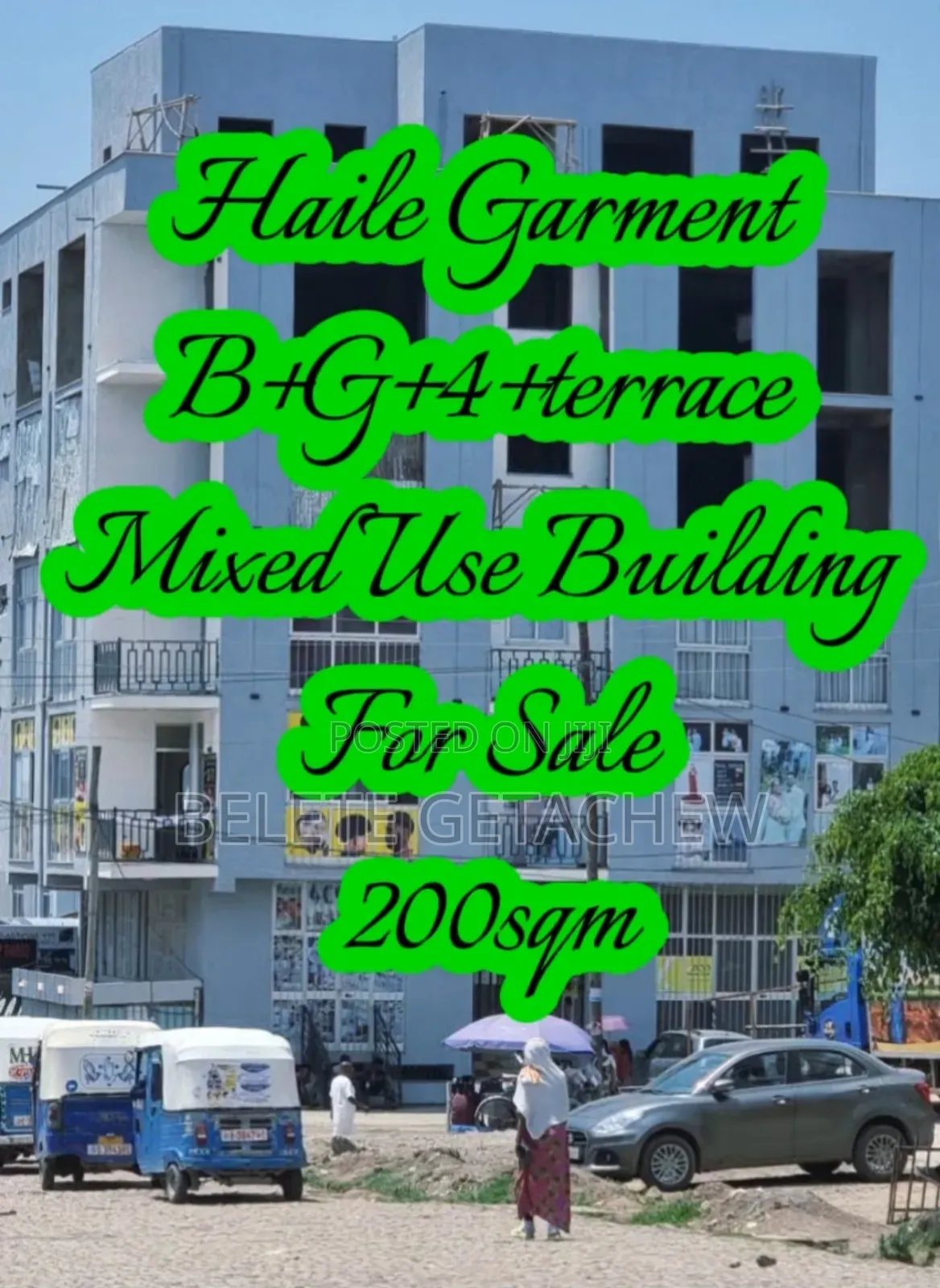 Haile Garment, B+G+4+Terrace Mixed Use Building for Sale 200sqm