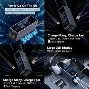 New Original 300w Car Power Inverter Device With 7 Porter