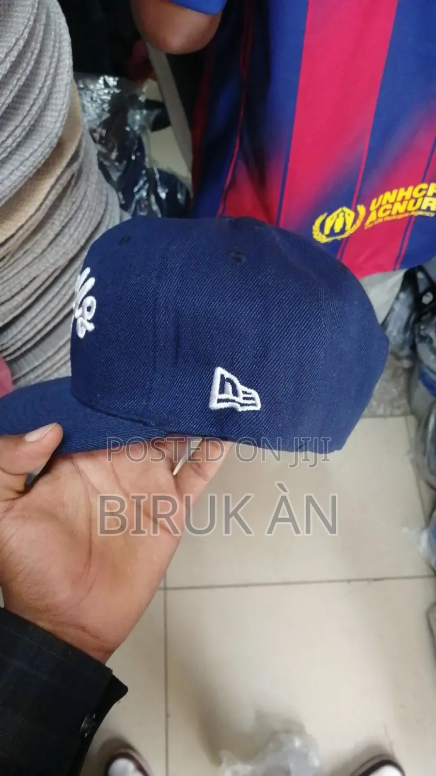 Navy Blue Bulls Flat Cap