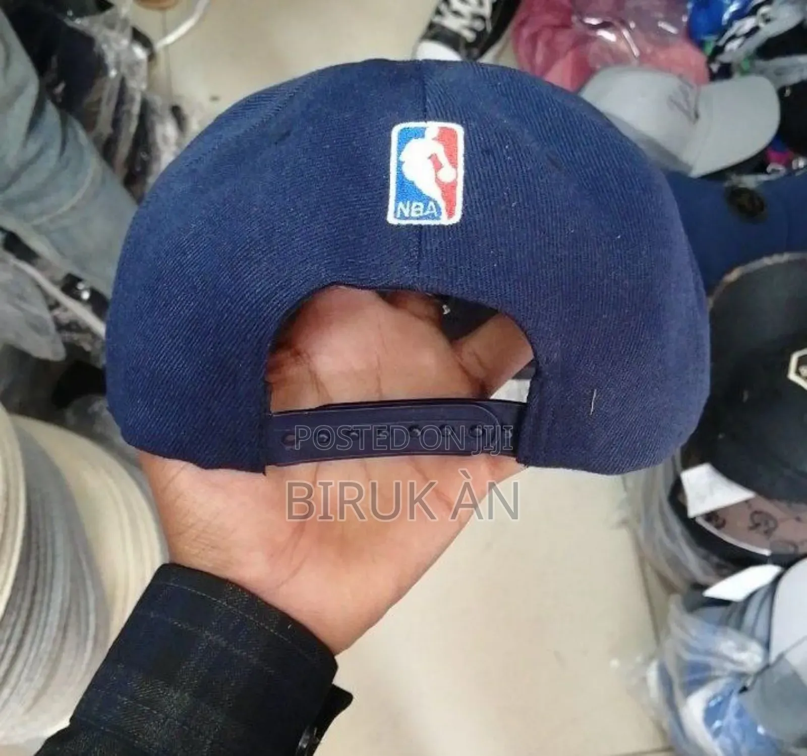 Navy Blue Bulls Flat Cap