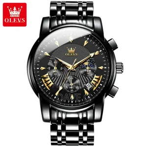 Olevs Mens Wrist Watches Quartz Business Stainless