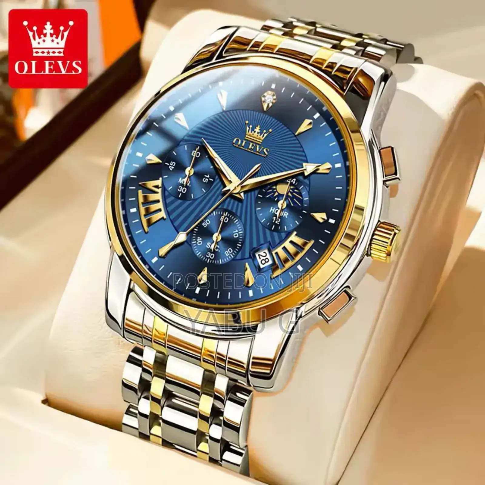 Olevs Watch for Men Stainless Steel Chronograph Watch