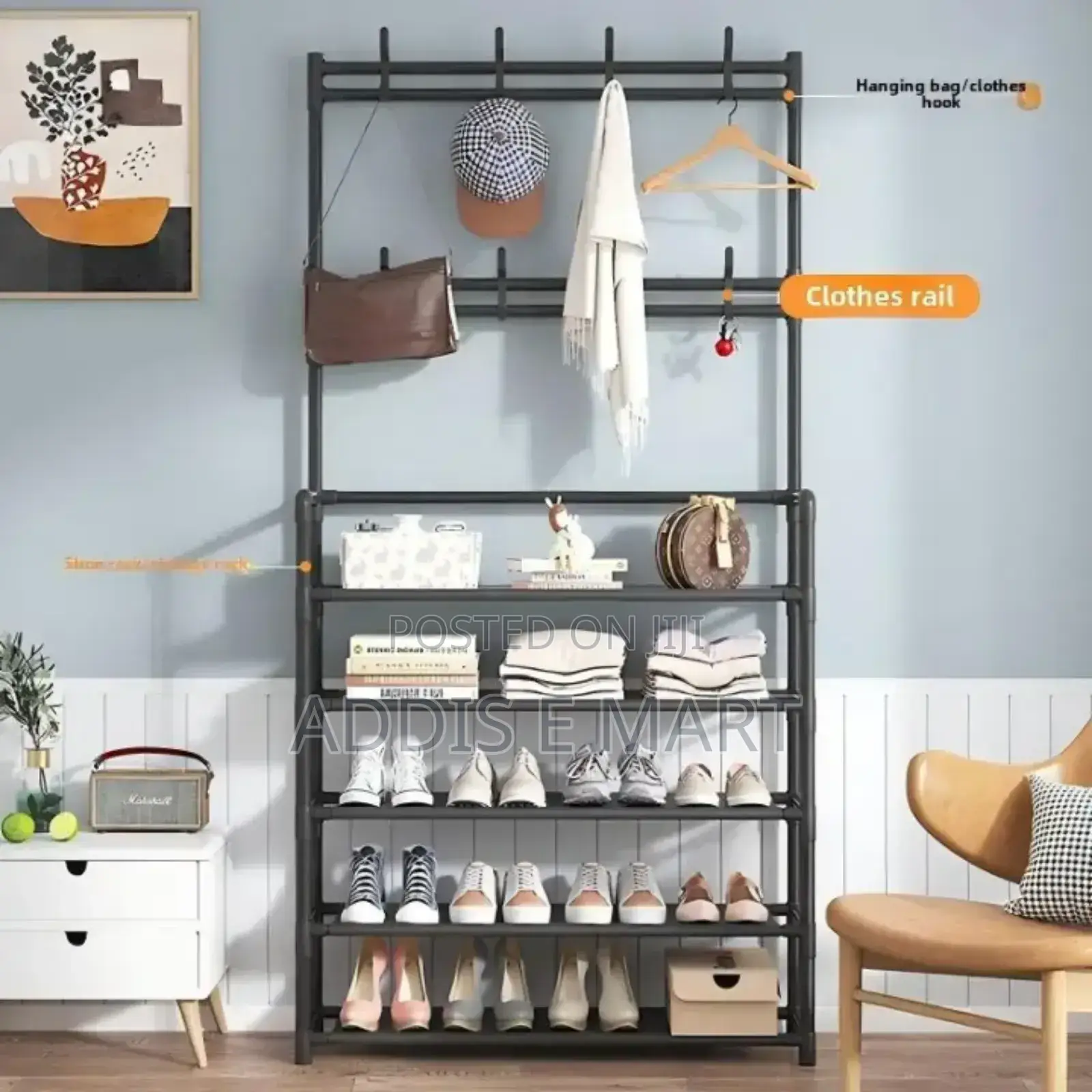 Multifunctional Shoe and Hat Rack