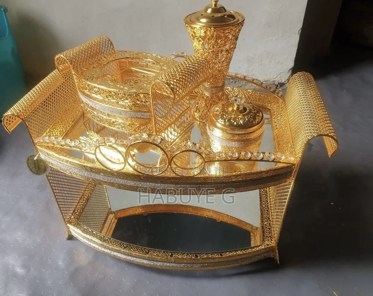 Traditional Ethiopian "Rekebot" Coffee Table Set.