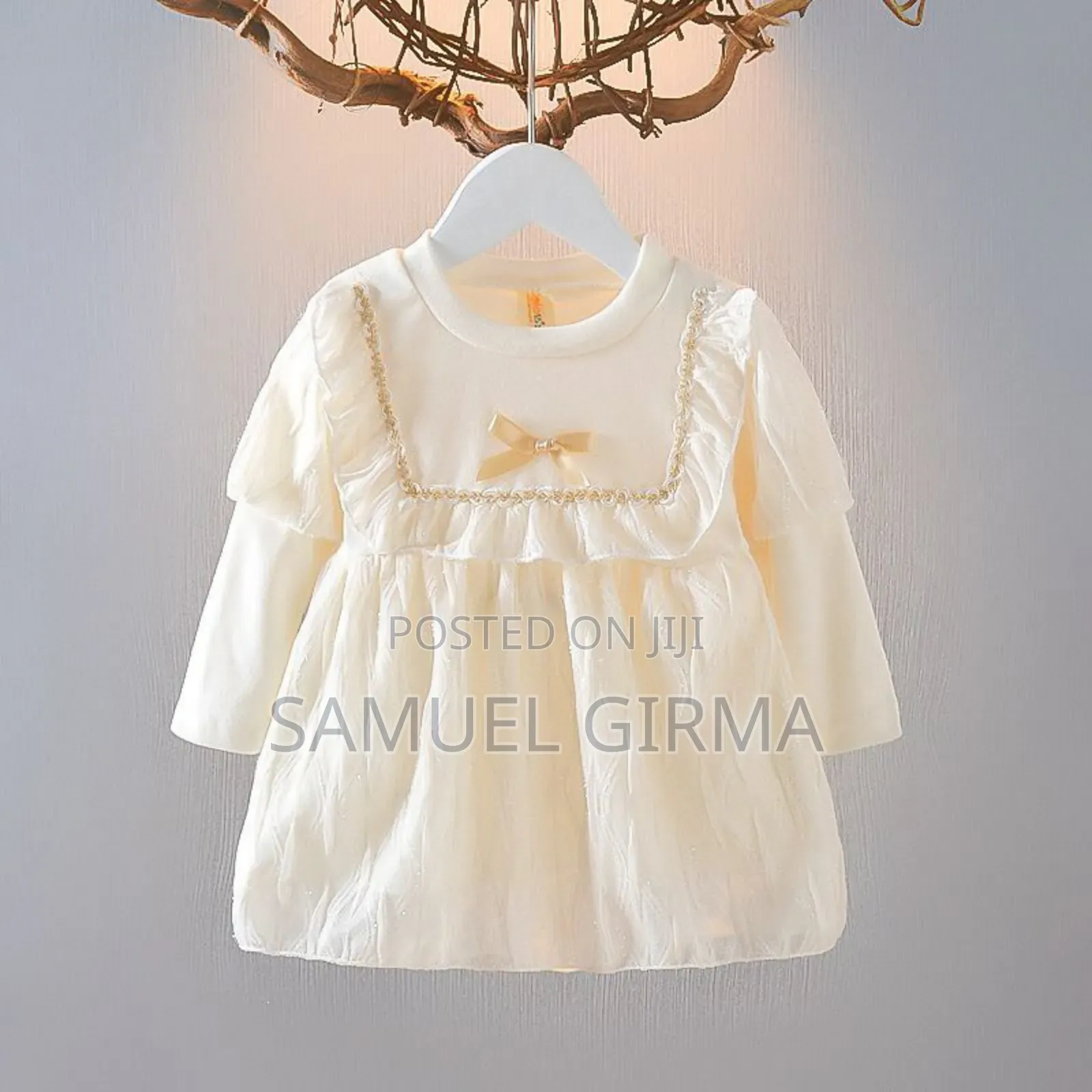 Mk- 0707 Girls Puffy Sleeve Dress Size: 1-4 Years