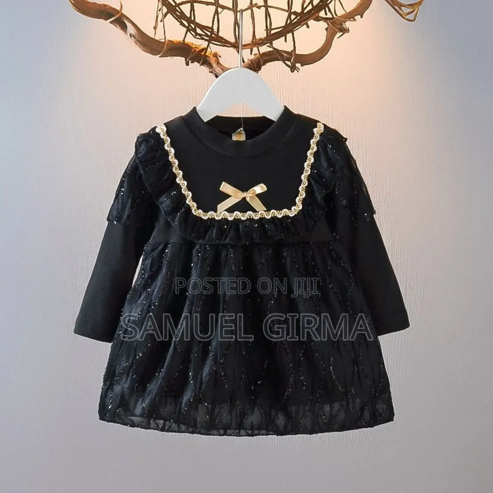 Mk- 0707 Girls Puffy Sleeve Dress Size: 1-4 Years