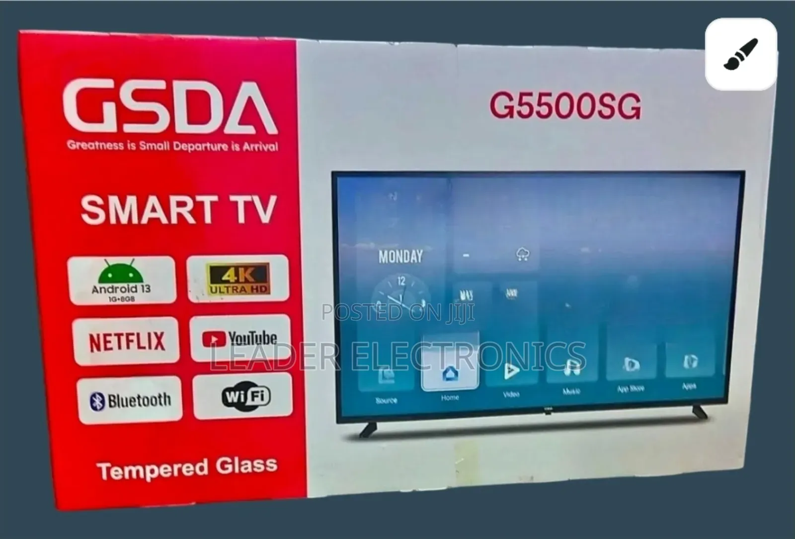 Gsda Tv 55"Smart Android Tv Double Glass Tv New Arrival 2025