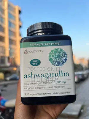 Youtheory Ashwagandha 180 Vegan Capsules 1000mg Per Daily Serving