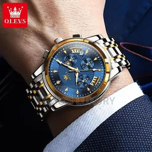 Olevs Analog Quartz Business Stainless Steel Waterproof Watch for Men