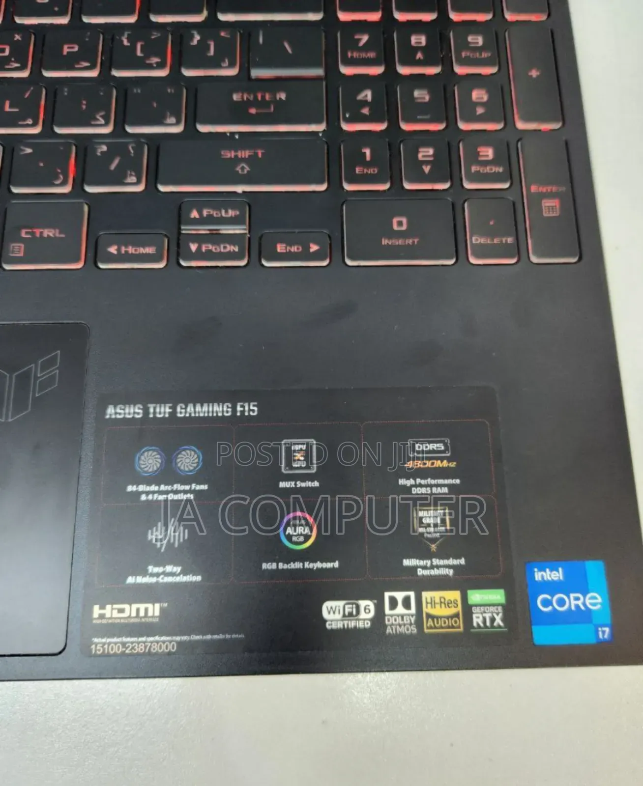 New Laptop Asus TUF Dash F15 16GB Intel Core I7 SSD 512GB