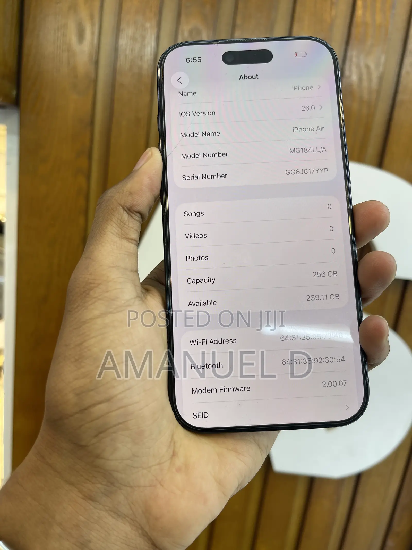 New Apple iPhone Air 256 GB Black