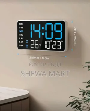 Photo - Teckwe Large Digital Wall Clock With Temperature, Calendar, Alarm