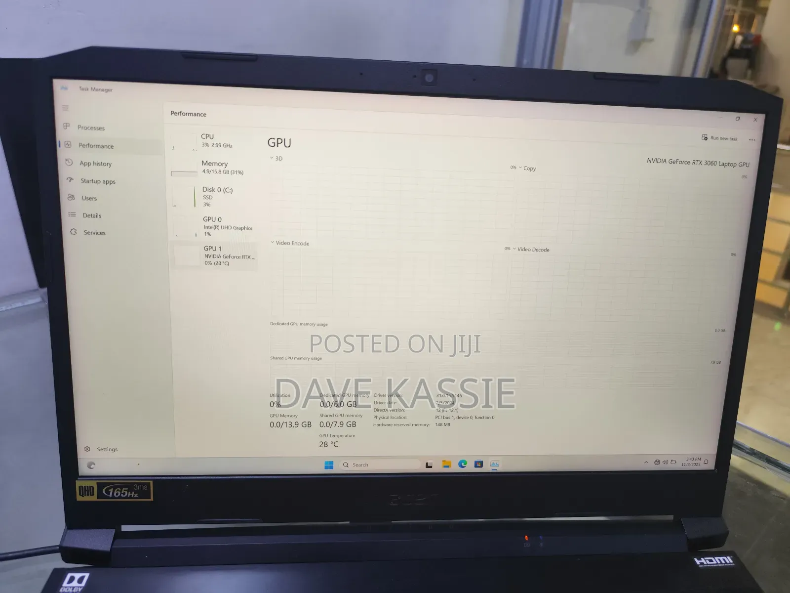 Laptop Acer Nitro 5 16GB Intel Core I7 SSD 512GB