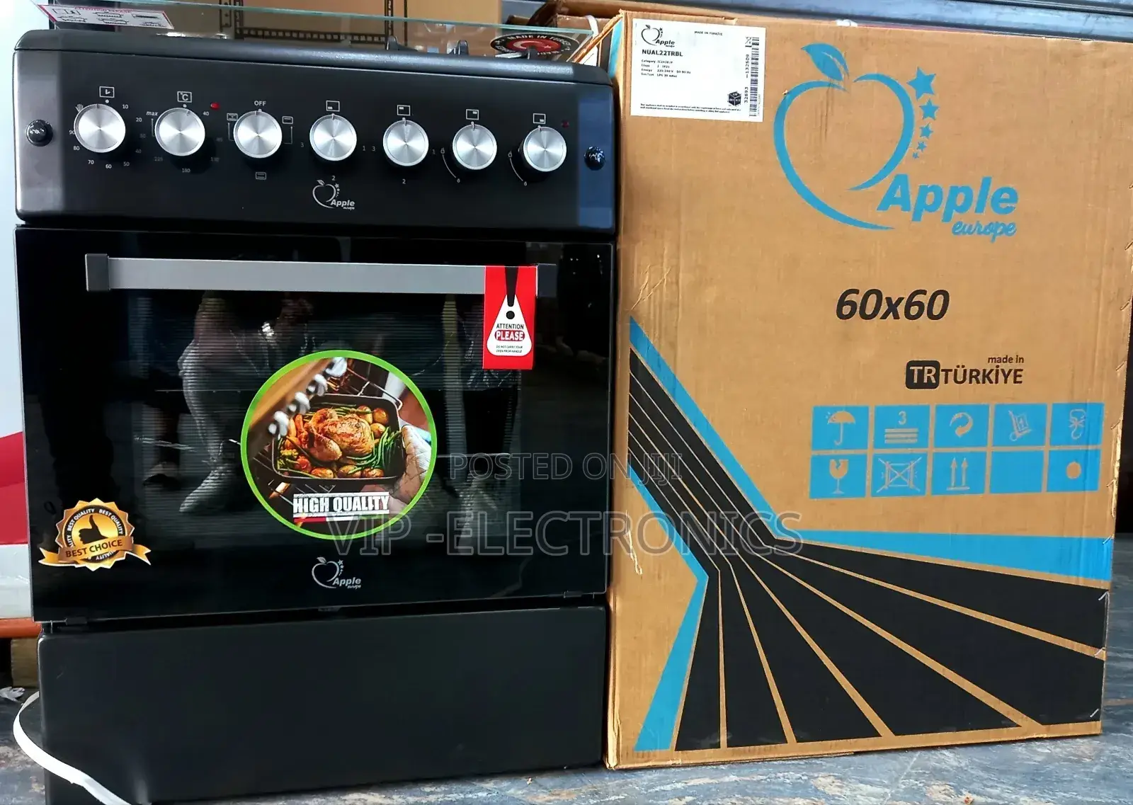 Apple Oven 60cm by 60 Cm Standing Oven Appel 2gas 2electric