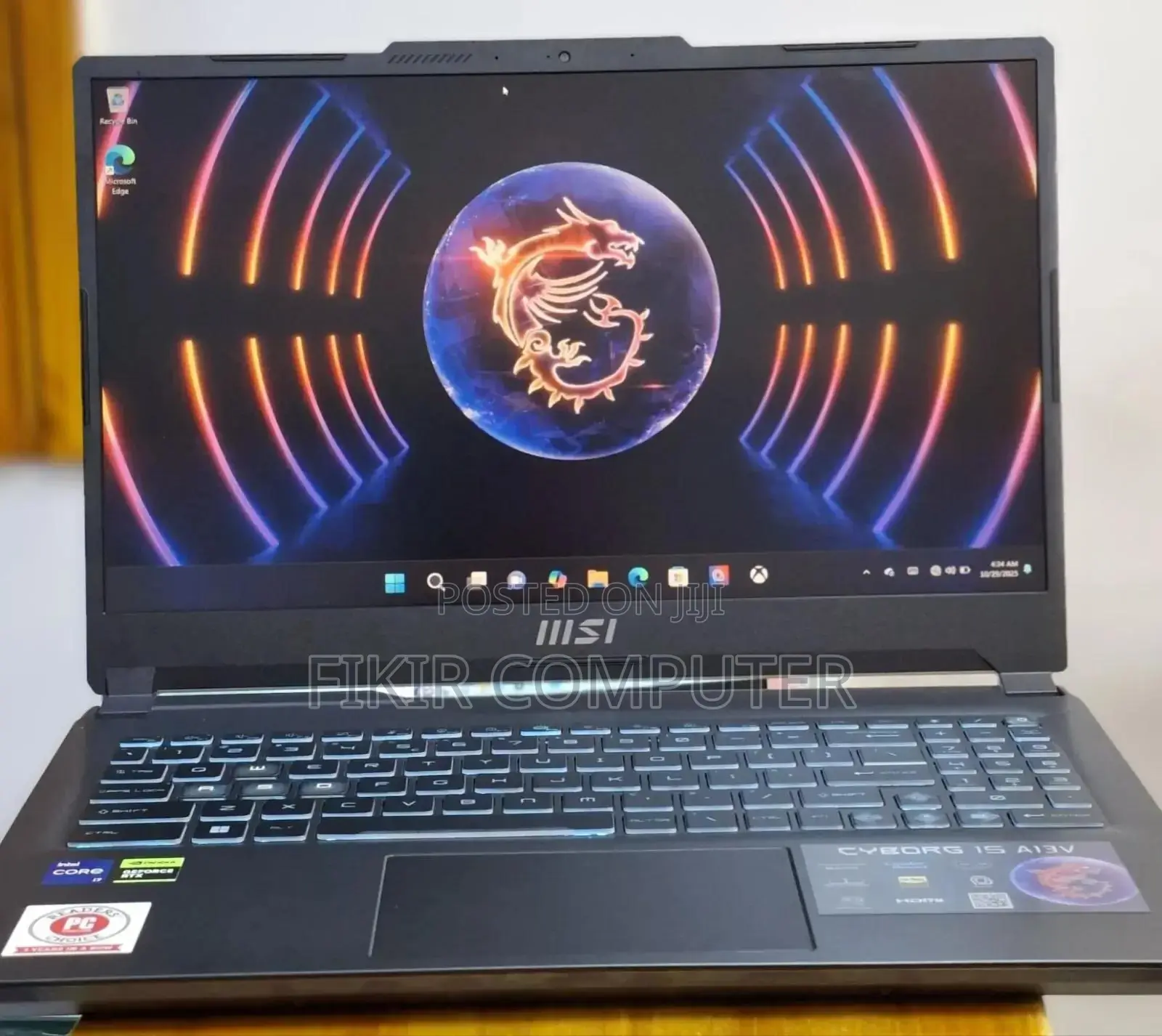 New Laptop MSI Cyborg 15 16GB Intel Core I7 SSD 512GB