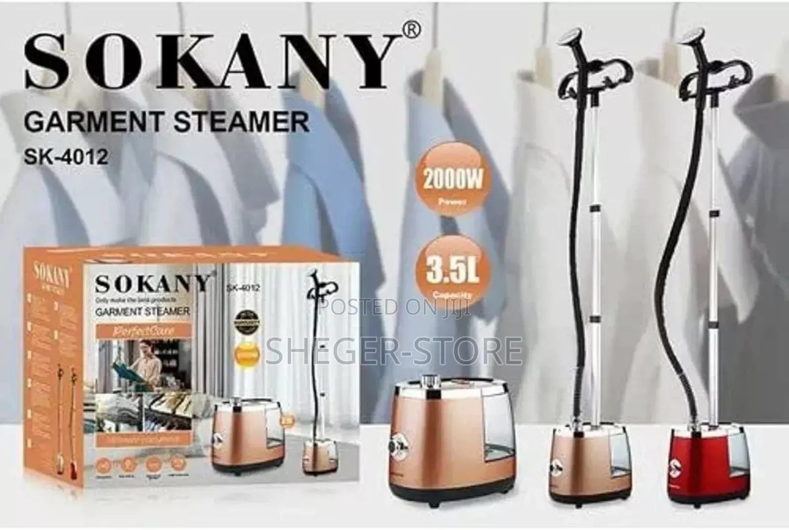 Orginal Sokany Garment Steamer
( 100% Orignal በእንፏሎት ልብስ መተኮሻ )
