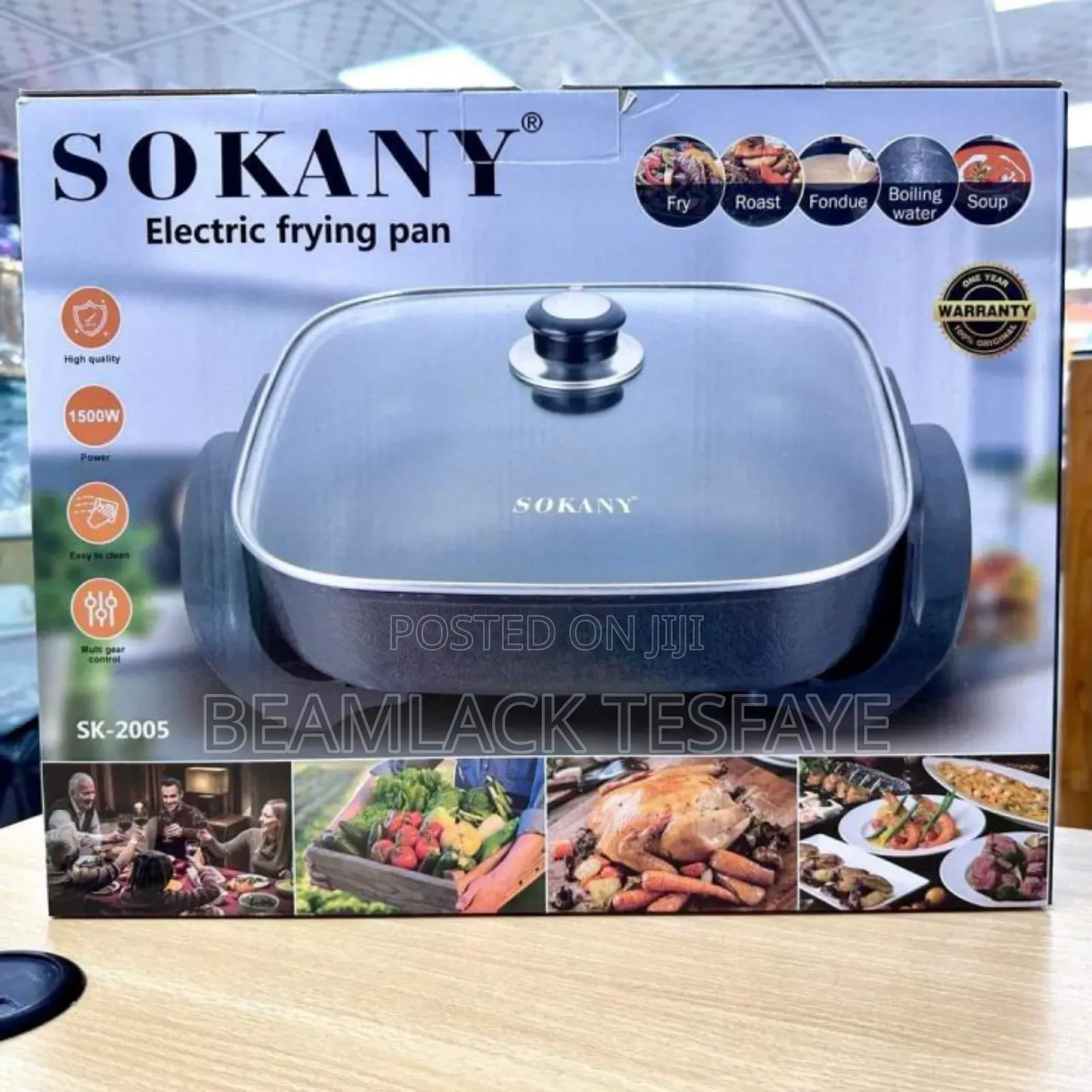 Sokany Square Nonstick Electric Frying Pan
