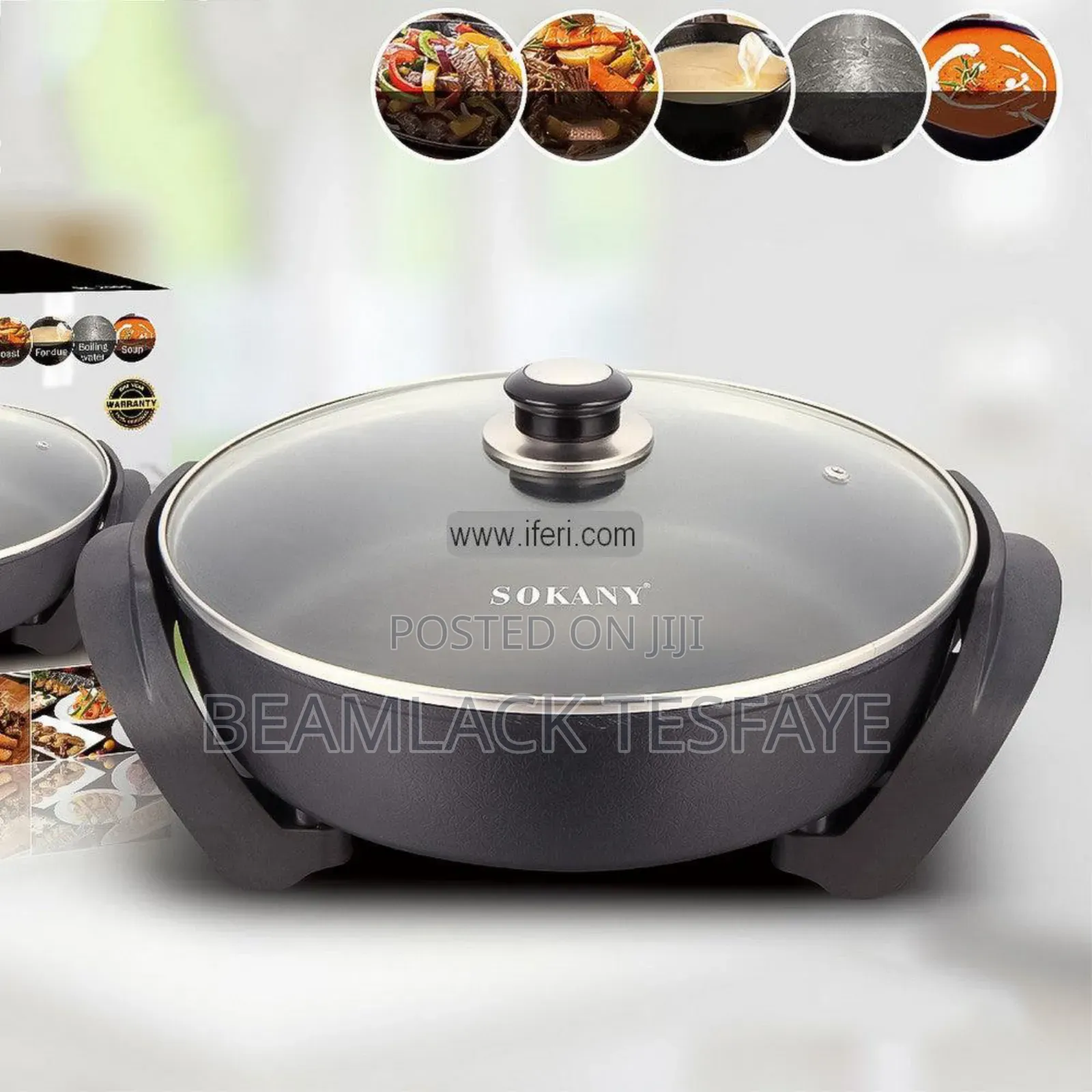 Sokany Square Nonstick Electric Frying Pan