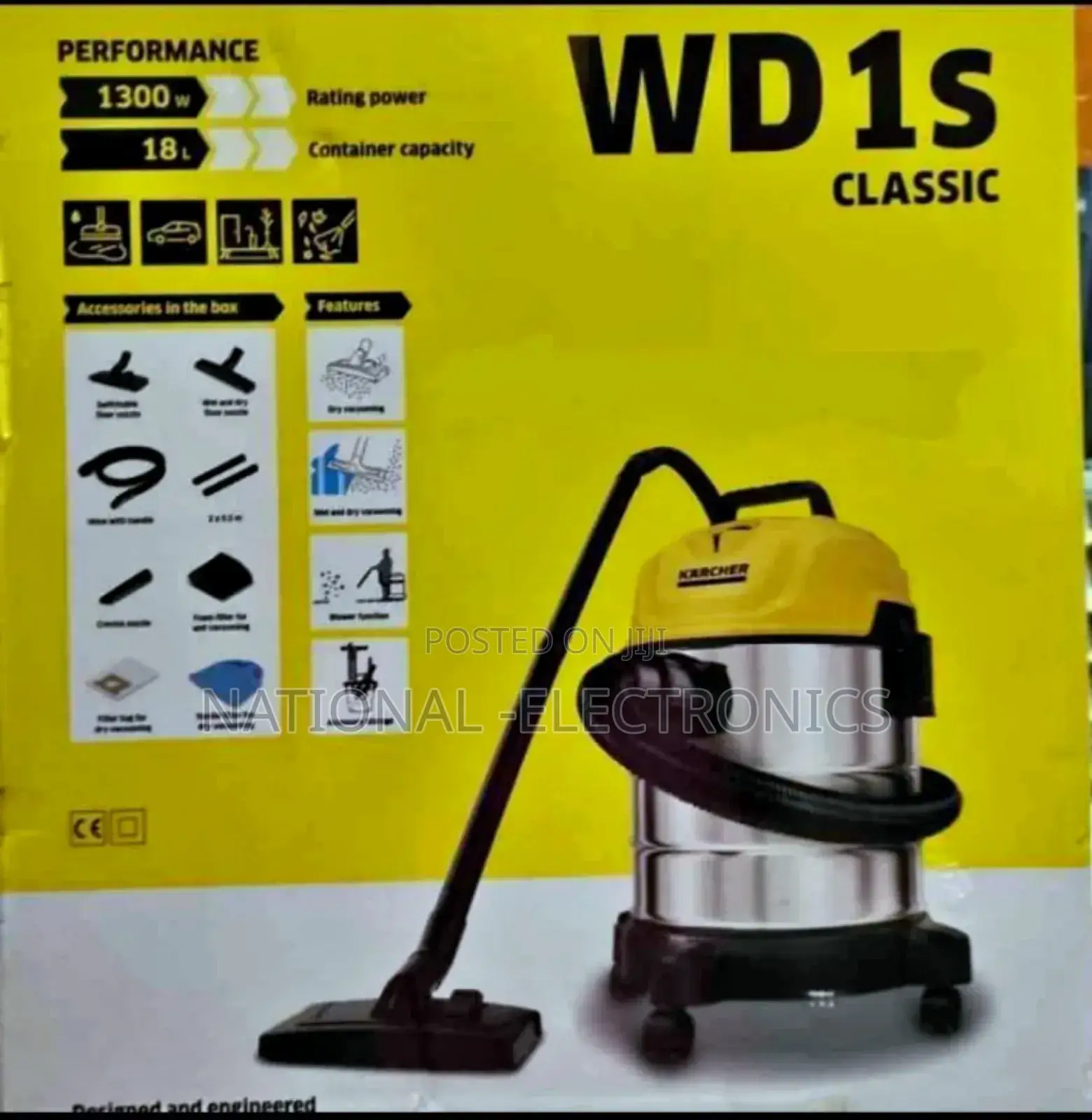 Karcher Wd 1s Classic With Dry Vacuum Cleaner 18liter