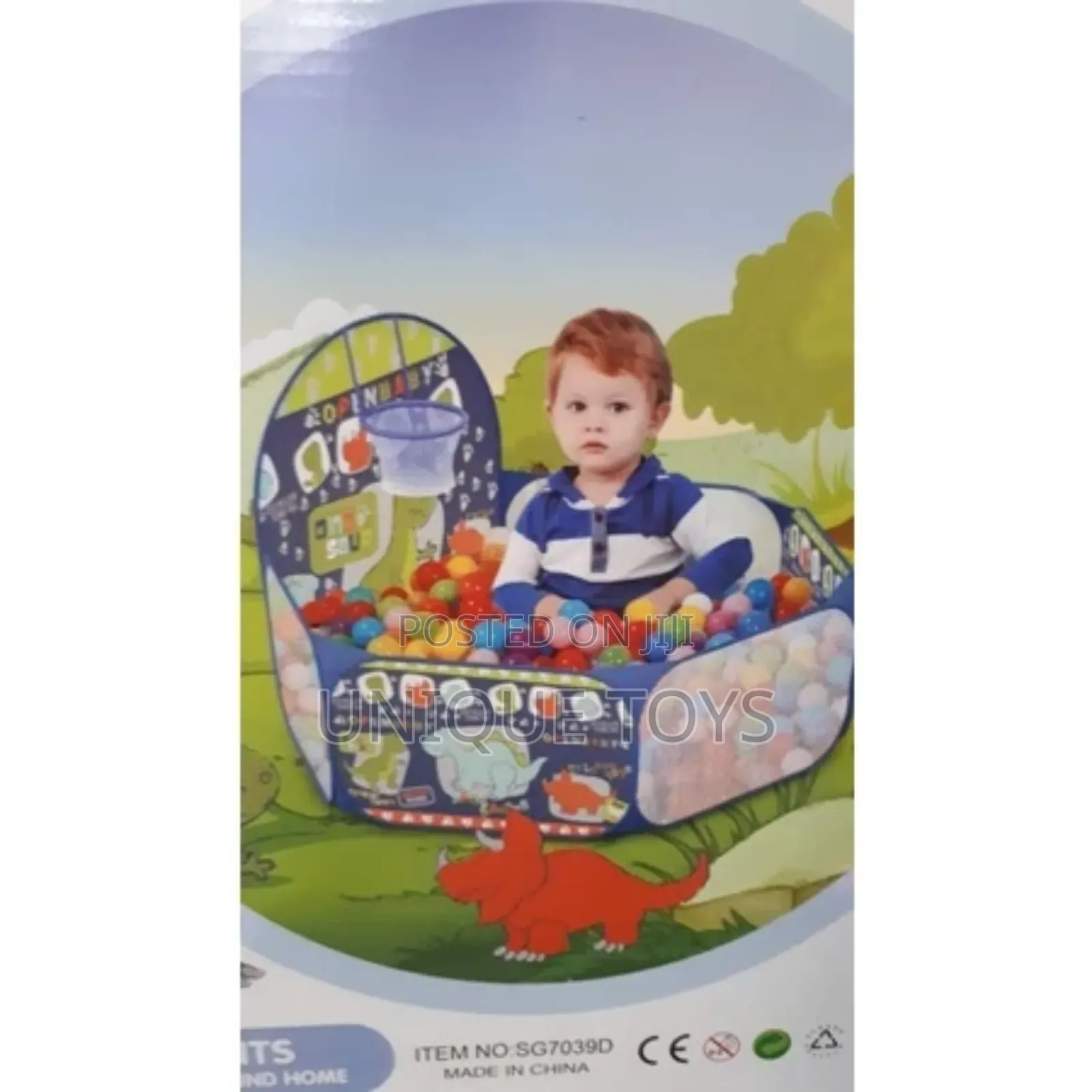 Pop-Up Ball Pool With Basketball Hoop -  Dinosaur-Themed