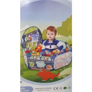 Pop-Up Ball Pool With Basketball Hoop -  Dinosaur-Themed