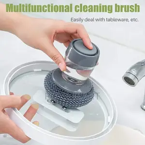 Soap Dispensing Pot Cleaning Brush
