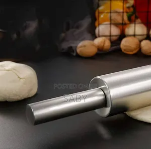 Photo - 1pcs Stainless Steel Rolling Pin Handle Pastry Dough Flour Roller