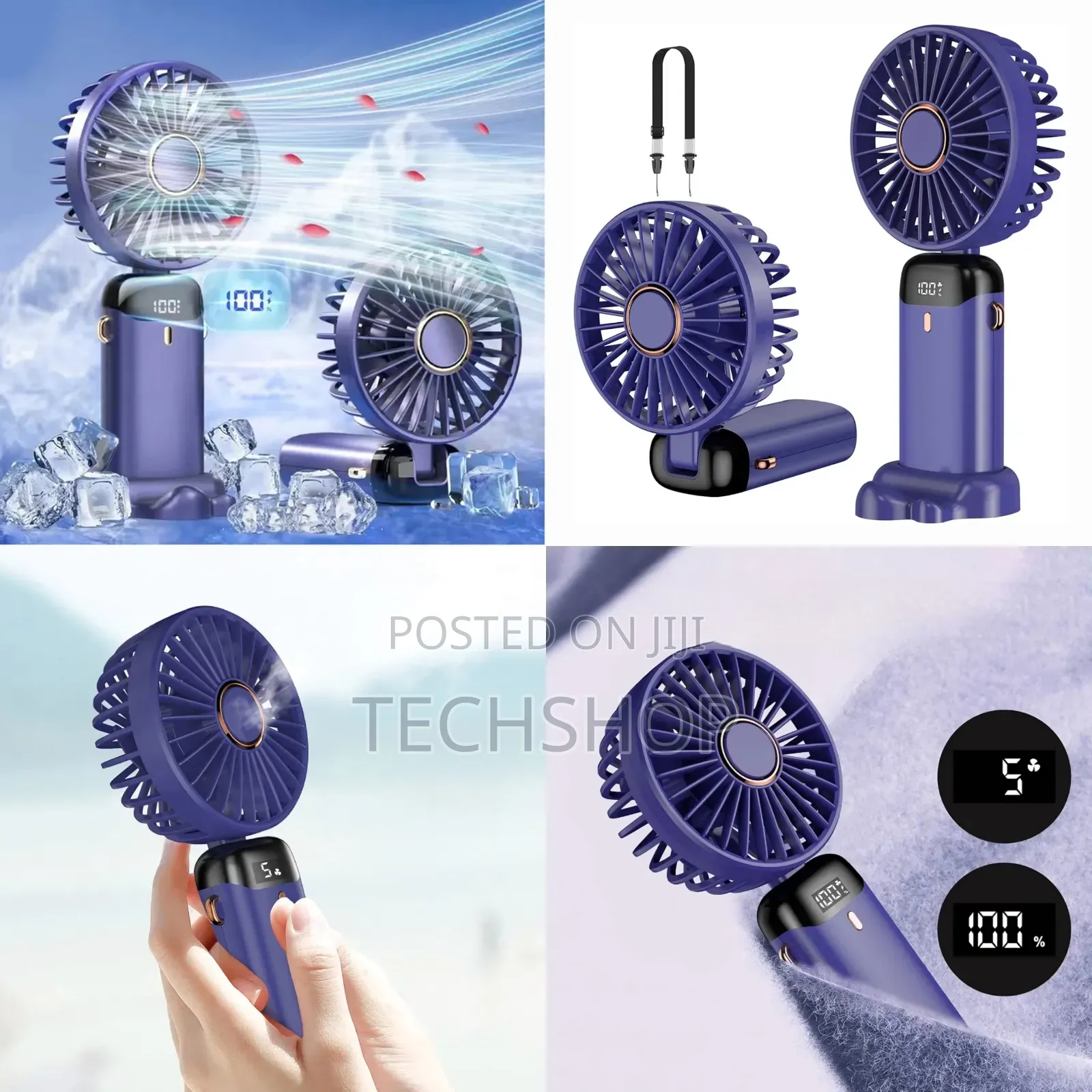 Mini Handheld Fan With Digital Display