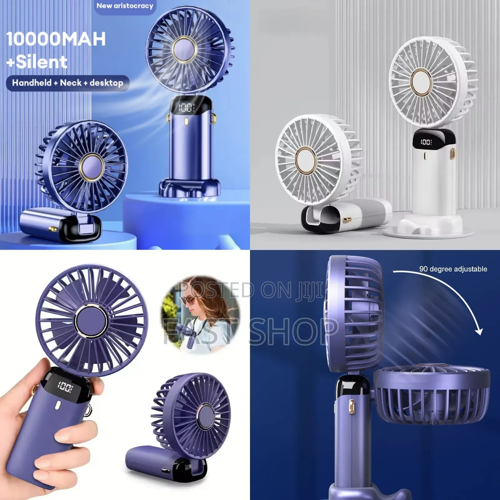 Mini Handheld Fan With Digital Display